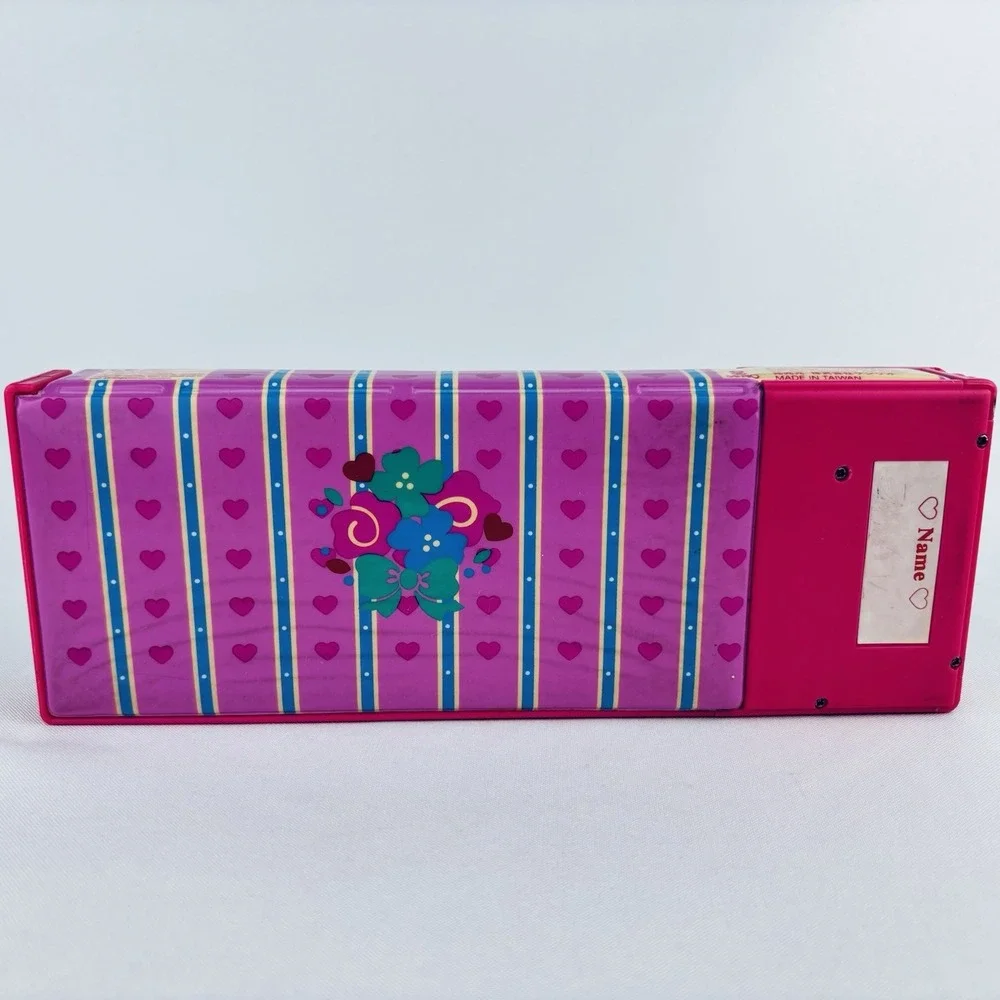 Vintage 1995 Sanrio Tweedle Dee Dee Bear Pink Puffy Pencil Case -‎ Compartments